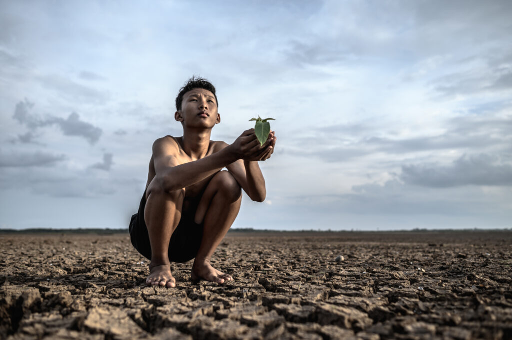 men sit in their hands holding seedlings on dry g 2021 08 31 07 06 55 utc 1 1024x681