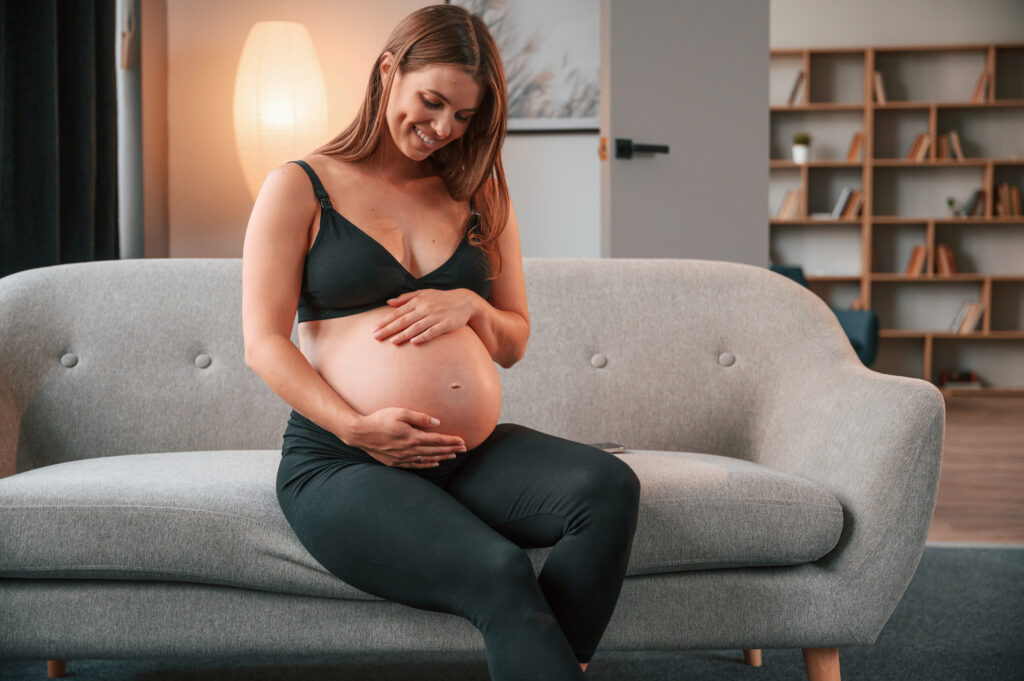 on the sofa beautiful pregnant woman is indoors a 2022 11 04 03 27 37 utc 1024x681