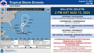 tormenta ernesto 2pm