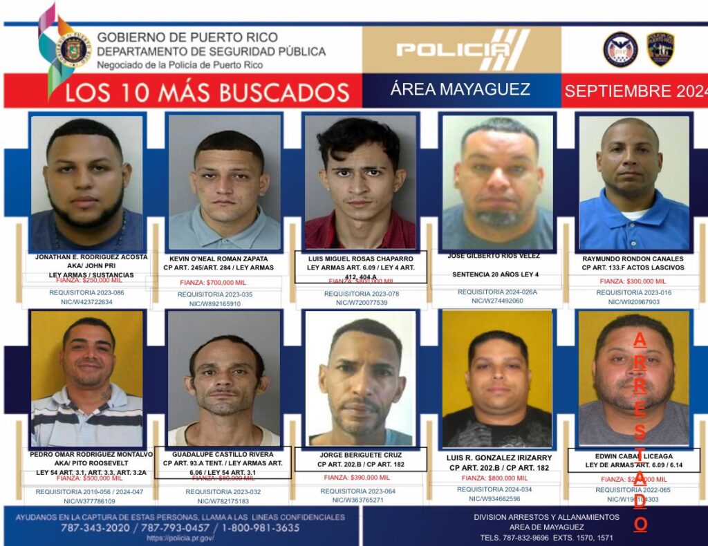 Los 10 mas buscado de Mayaguez