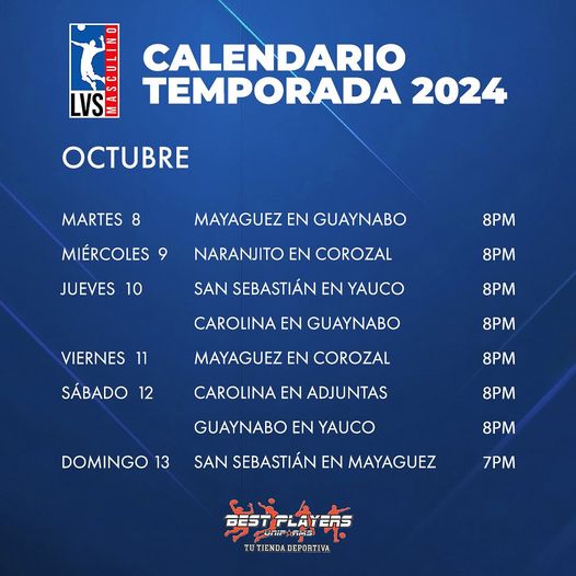 Calendario 8 13 oct LVSM